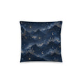 Sierkussen in blauw en goud met sci-fi en fantasy motief