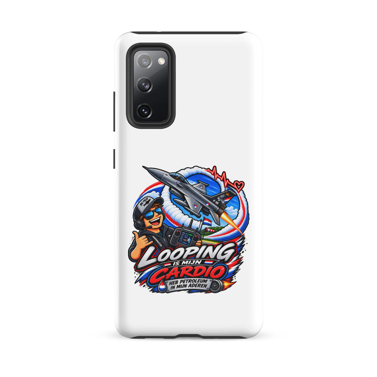 Samsung Galaxy telefoonhoesje met F-16 in looping