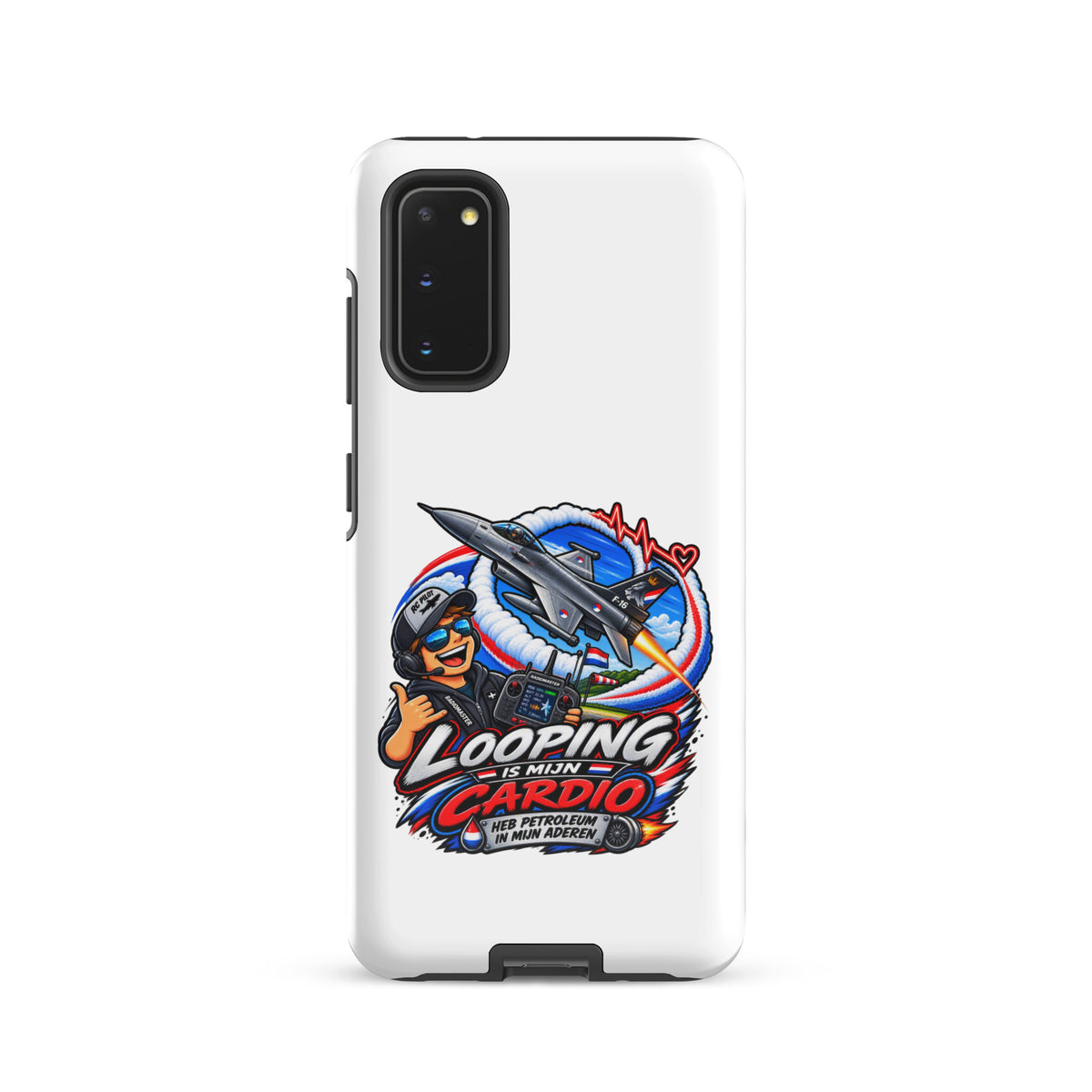 Samsung Galaxy telefoonhoesje met F-16 in looping