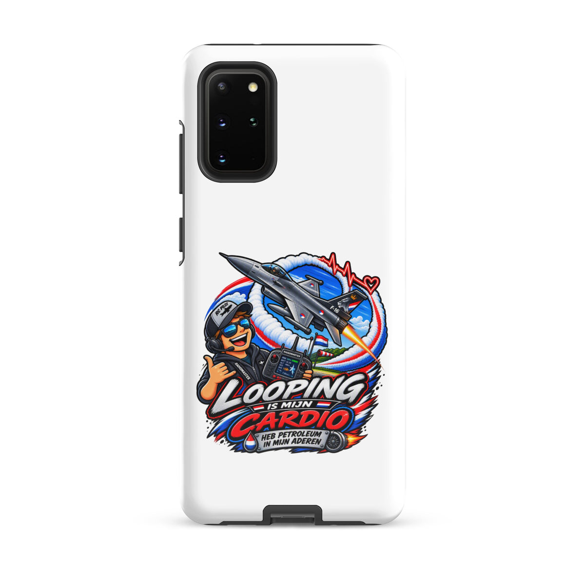Samsung Galaxy telefoonhoesje met F-16 in looping