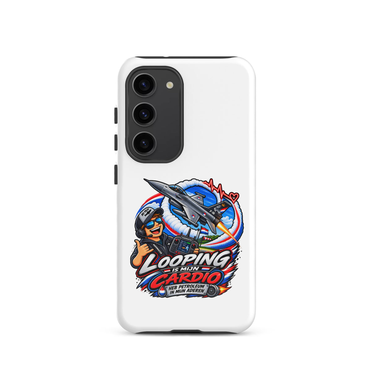 Samsung Galaxy telefoonhoesje met F-16 in looping