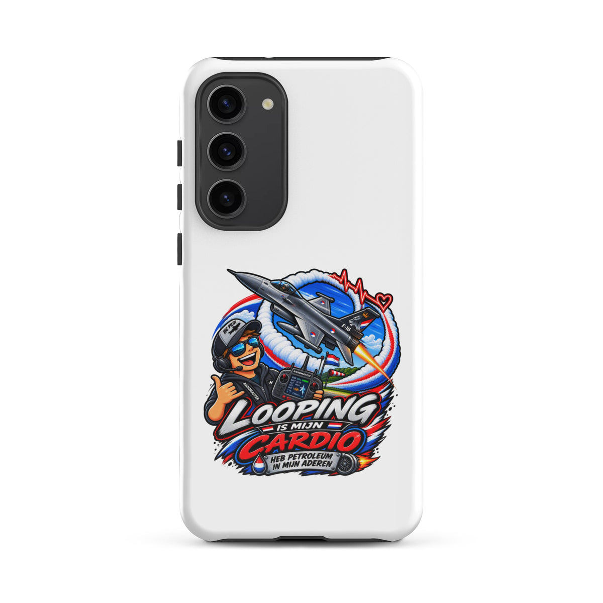 Samsung Galaxy telefoonhoesje met F-16 in looping
