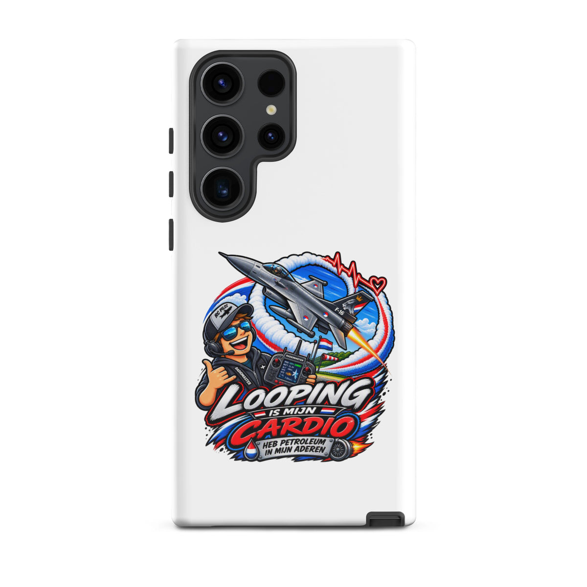 Samsung Galaxy telefoonhoesje met F-16 in looping