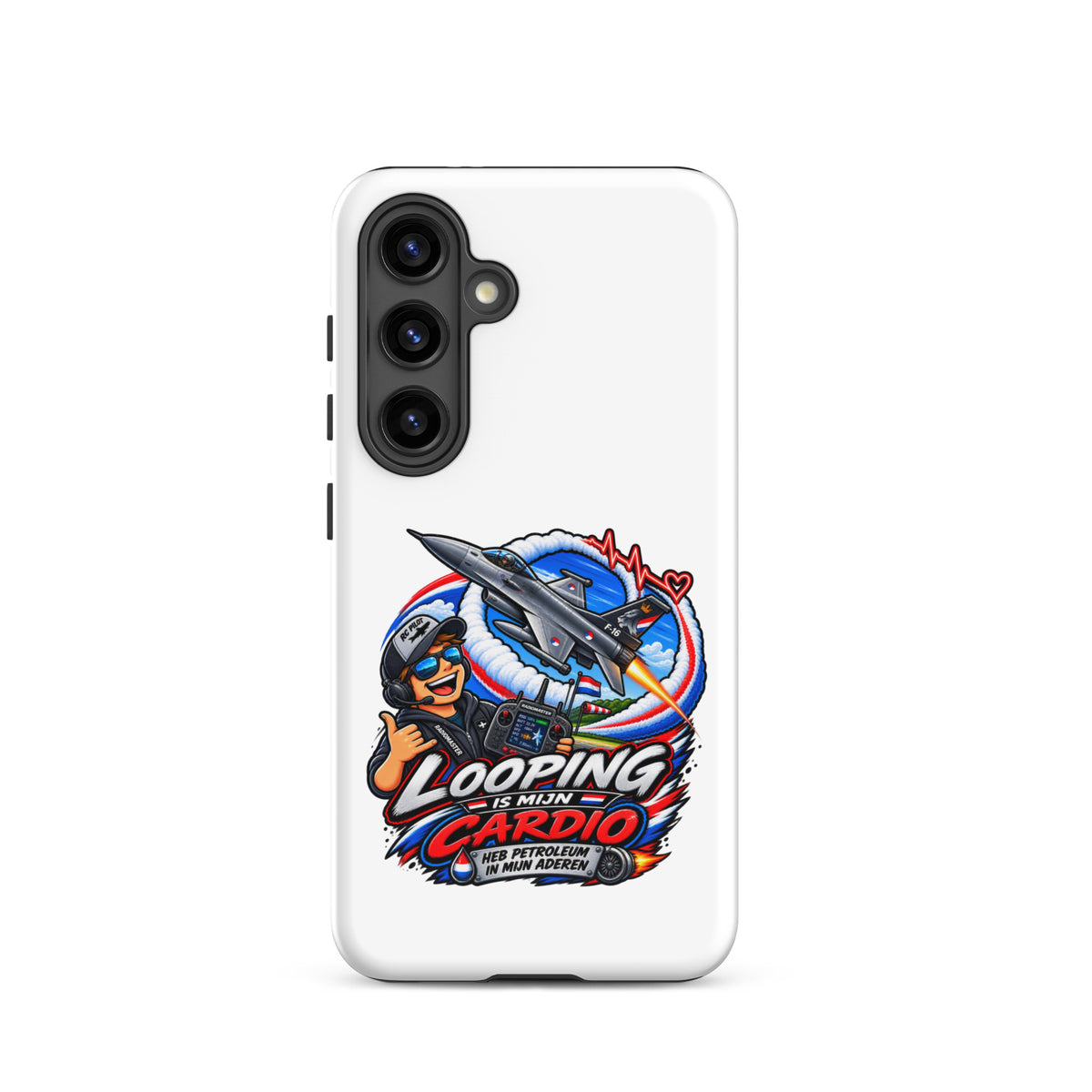 Samsung Galaxy telefoonhoesje met F-16 in looping