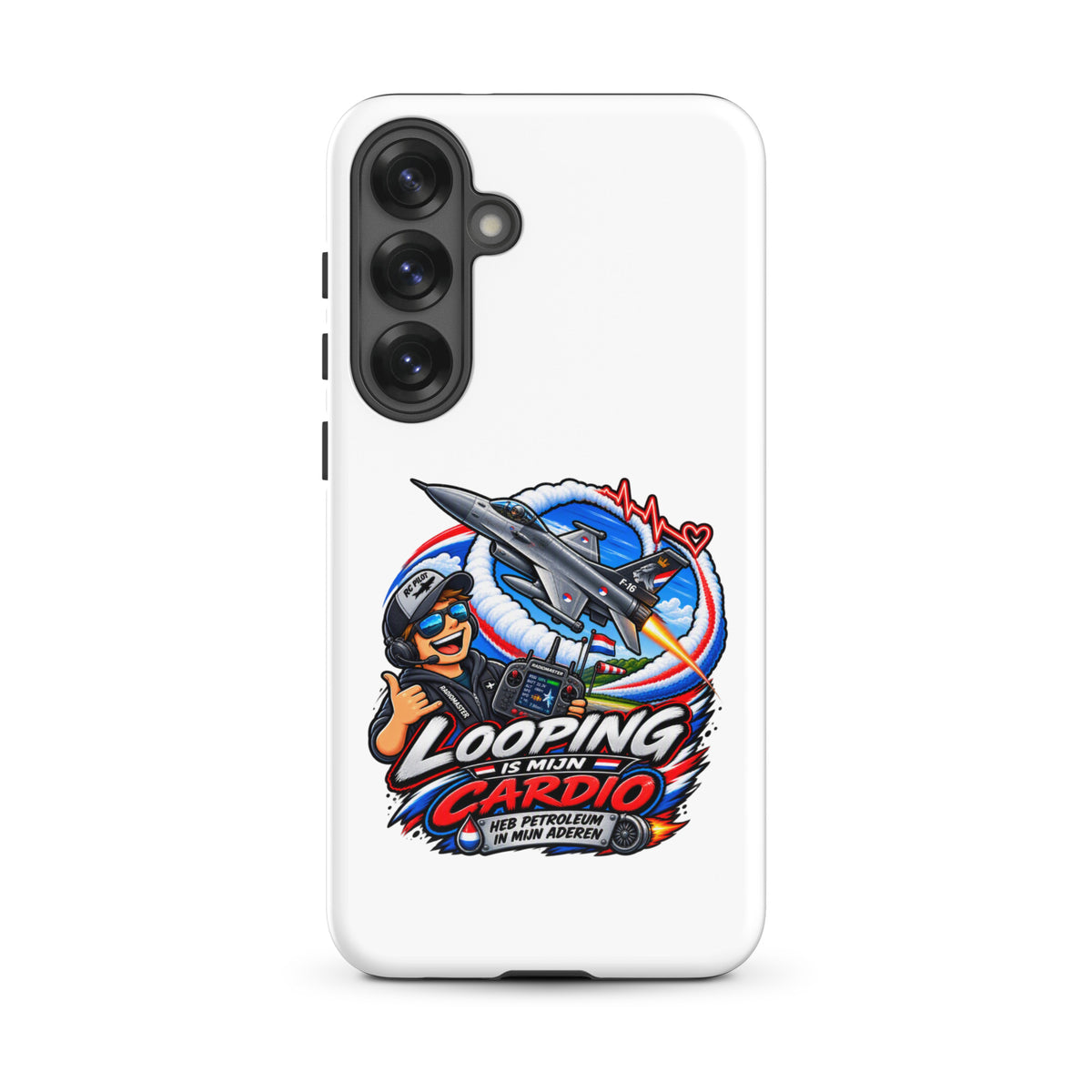 Samsung Galaxy telefoonhoesje met F-16 in looping
