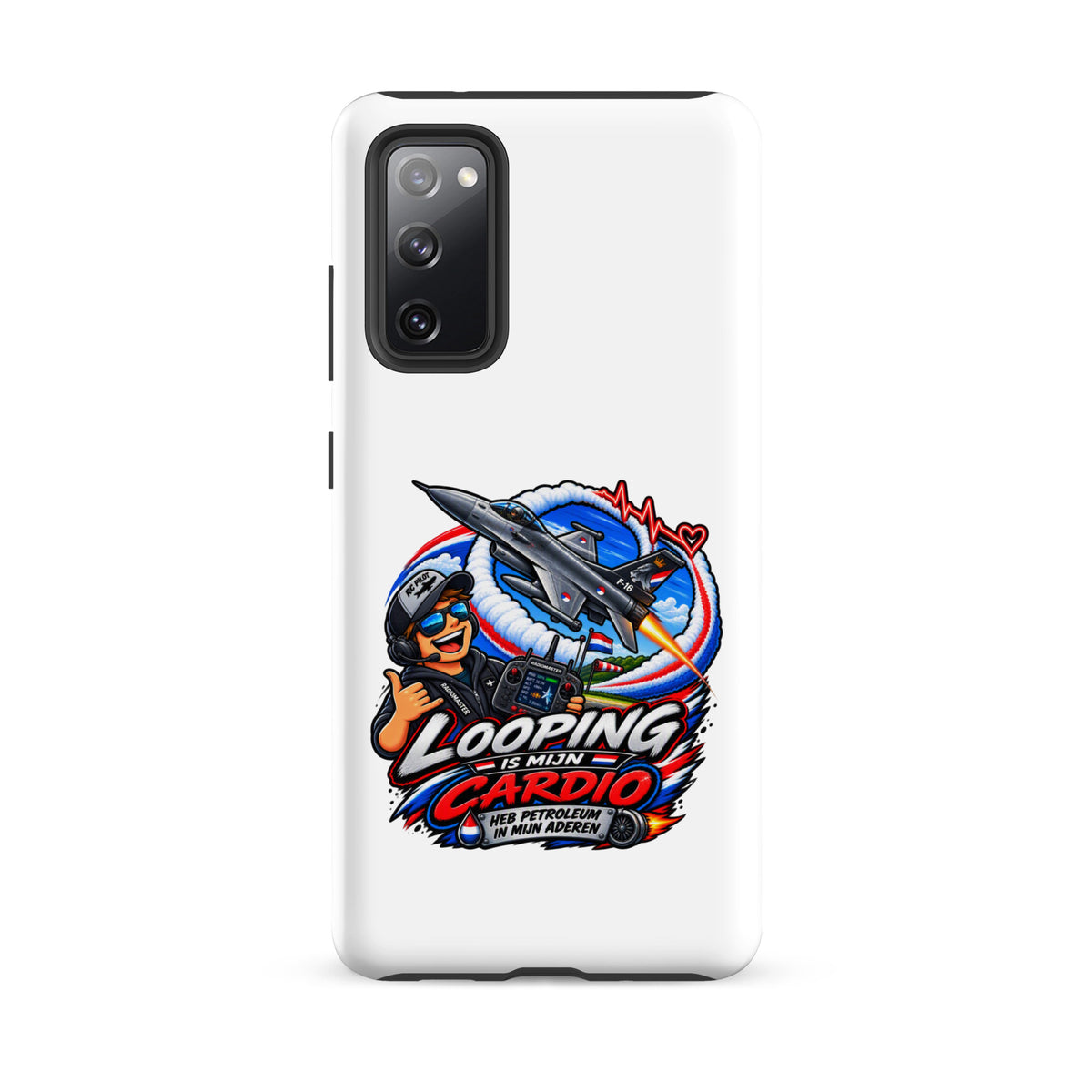 Samsung Galaxy telefoonhoesje met F-16 in looping