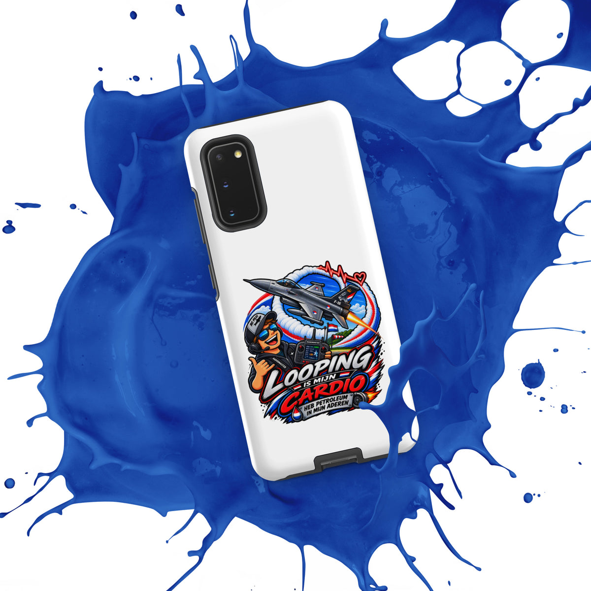Samsung Galaxy telefoonhoesje met F-16 in looping
