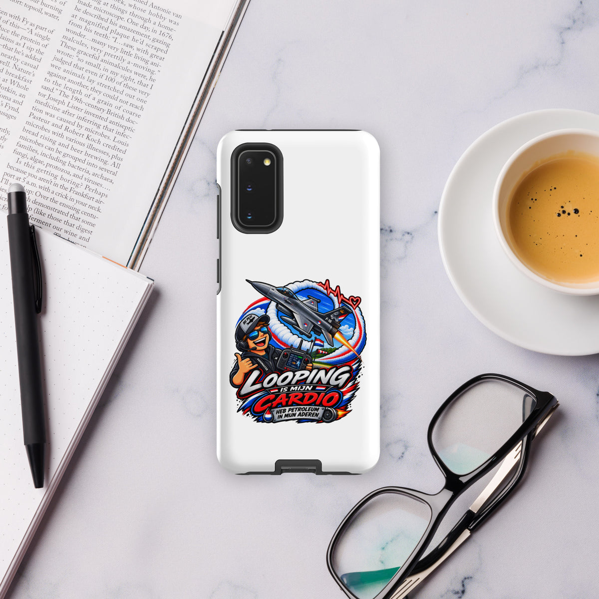 Samsung Galaxy telefoonhoesje met F-16 in looping
