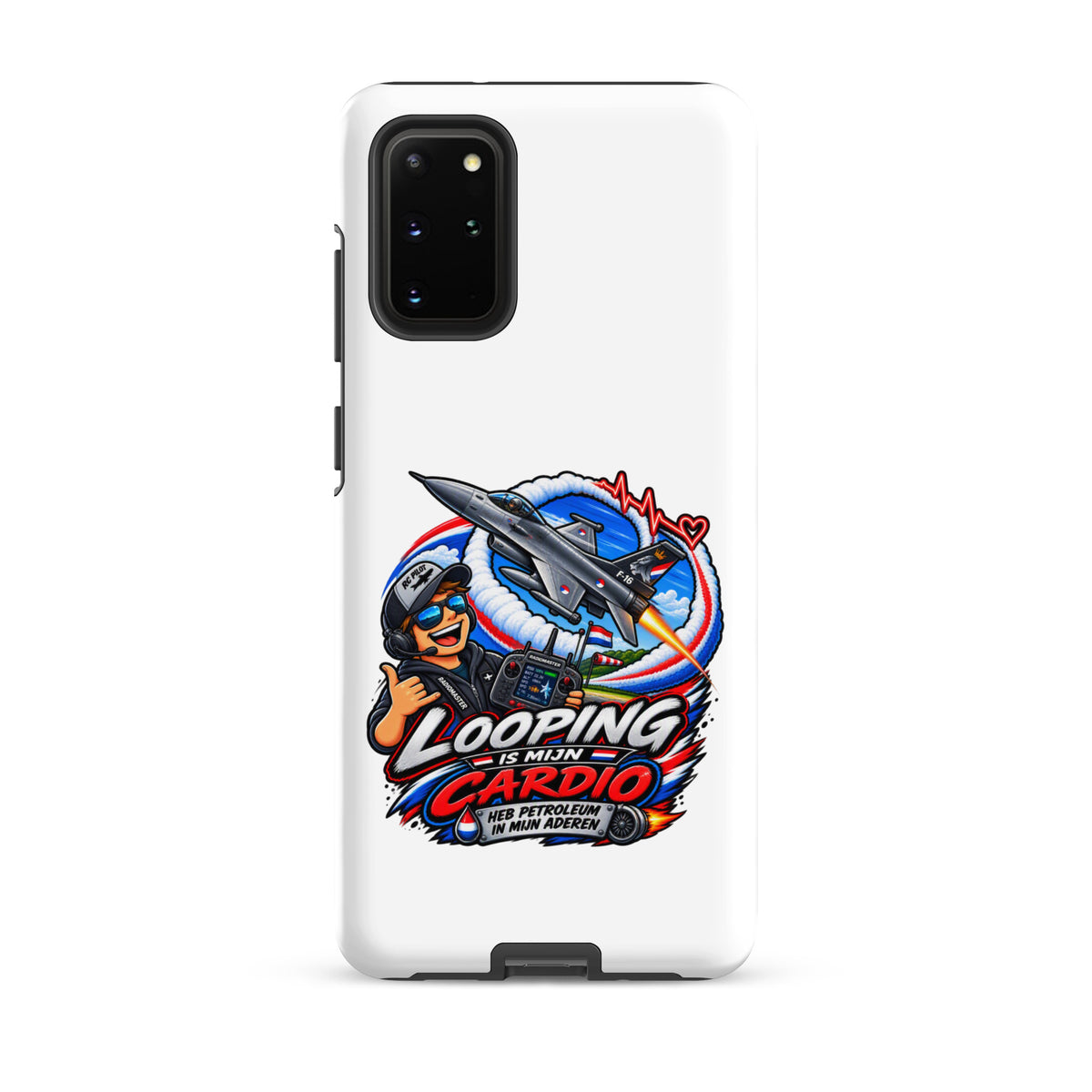 Samsung Galaxy telefoonhoesje met F-16 in looping