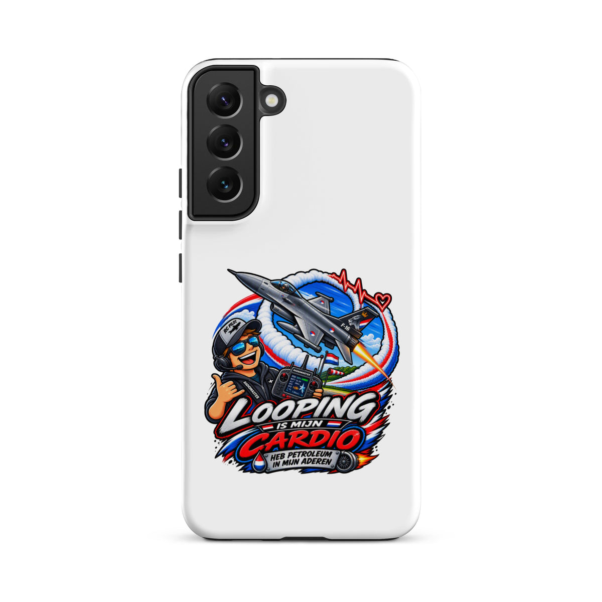 Samsung Galaxy telefoonhoesje met F-16 in looping