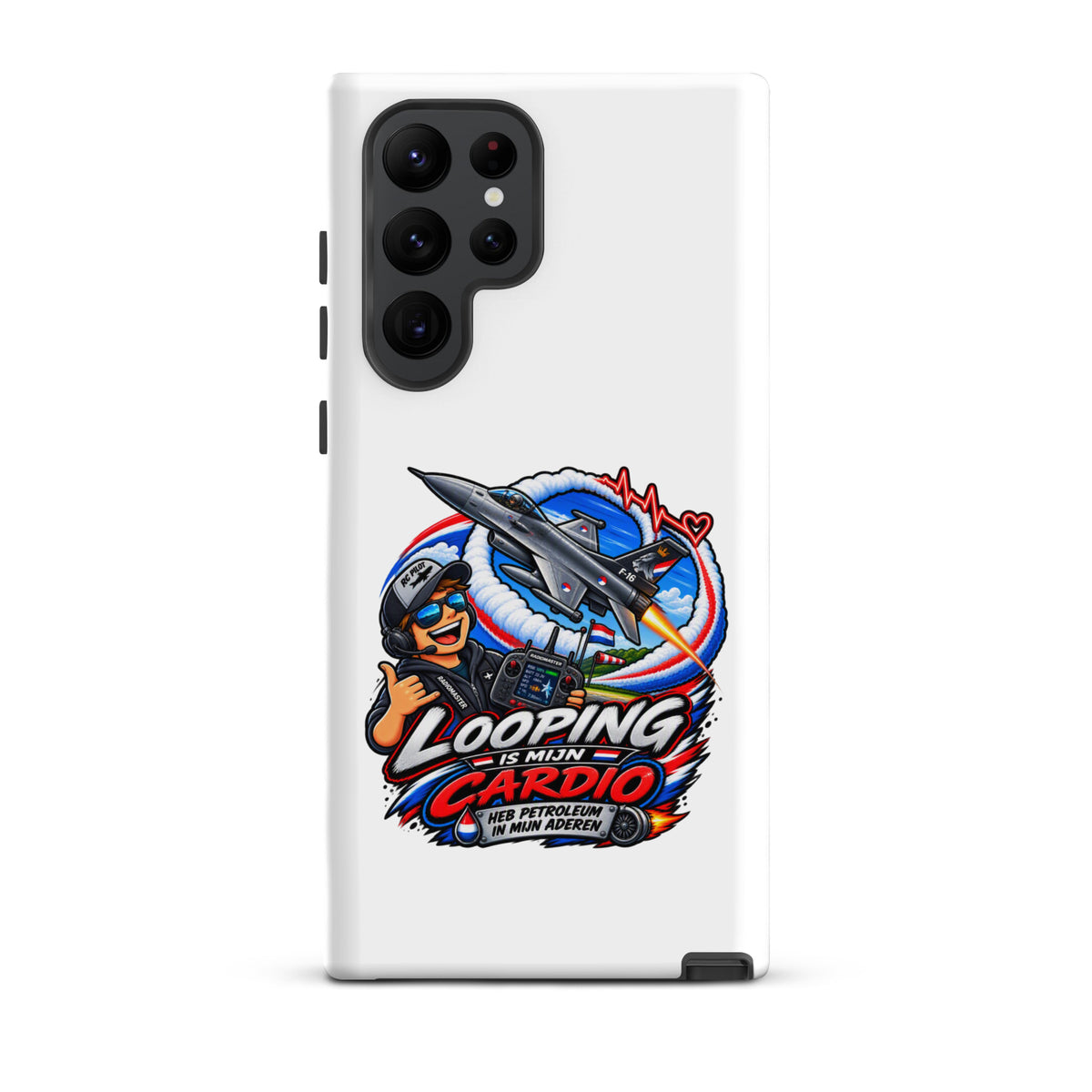 Samsung Galaxy telefoonhoesje met F-16 in looping