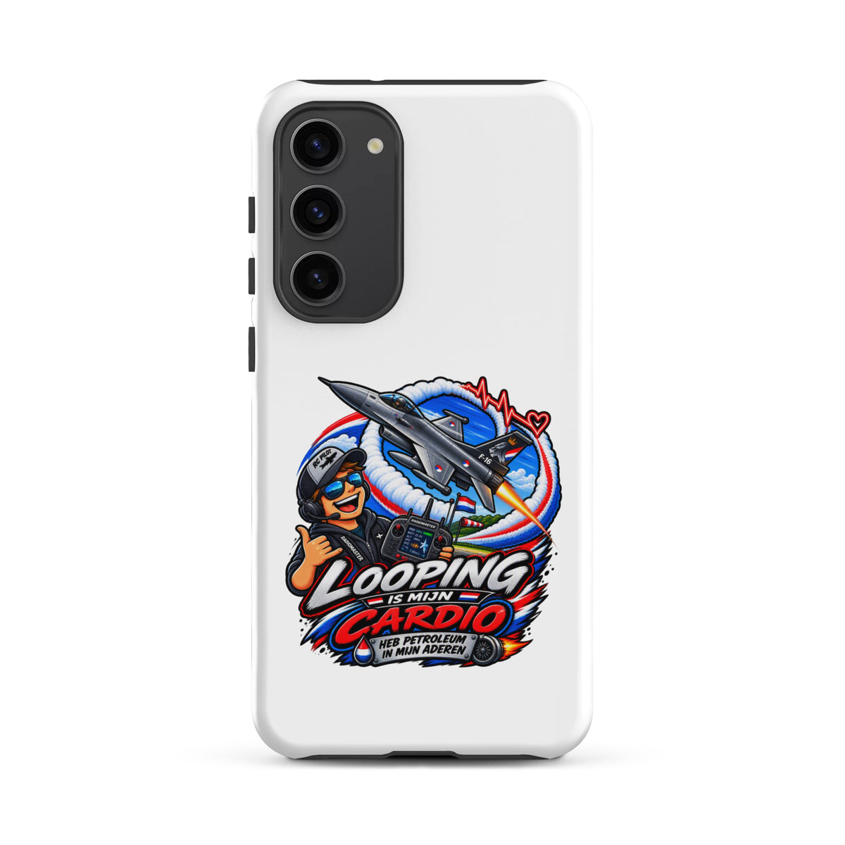 Samsung Galaxy telefoonhoesje met F-16 in looping