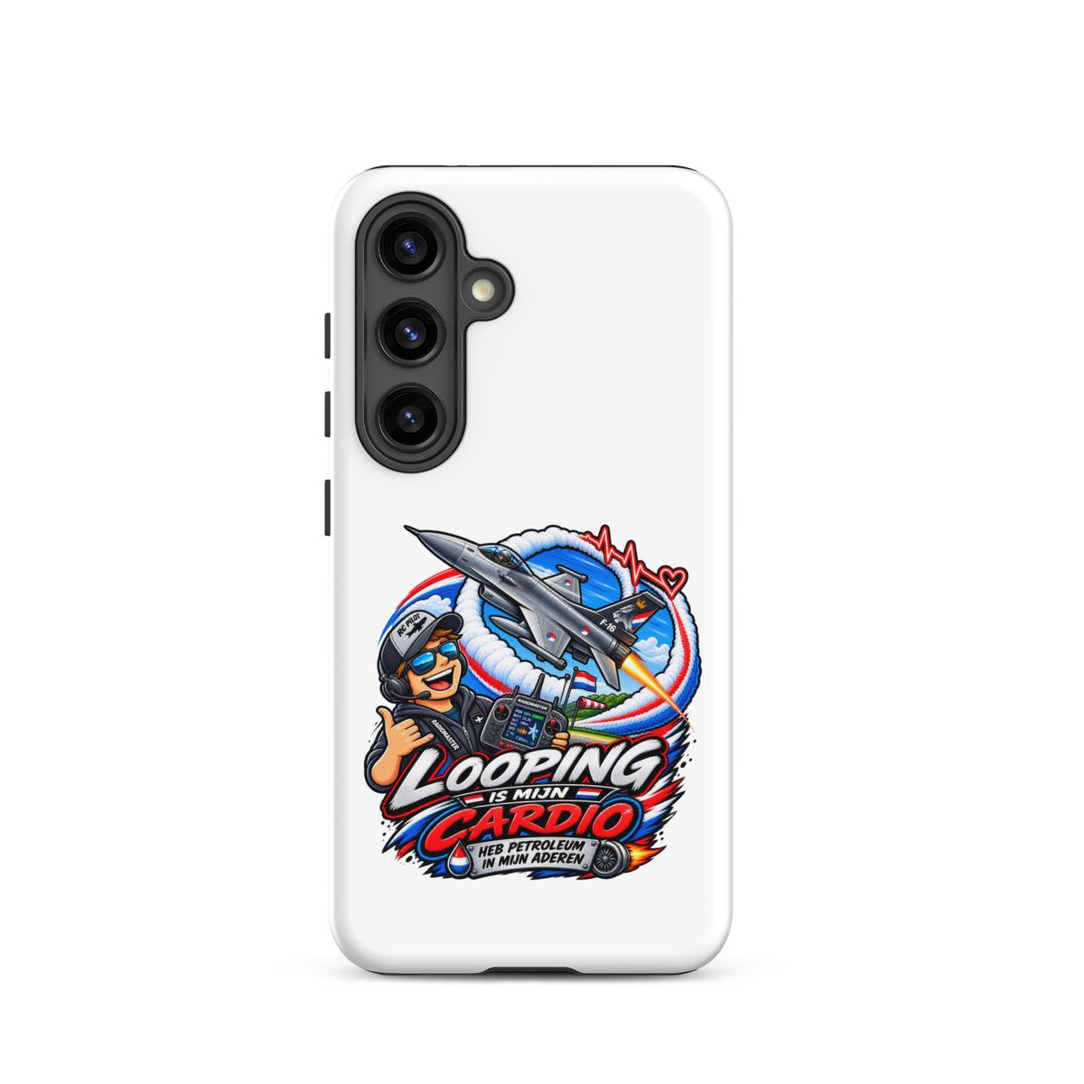 Samsung Galaxy telefoonhoesje met F-16 in looping