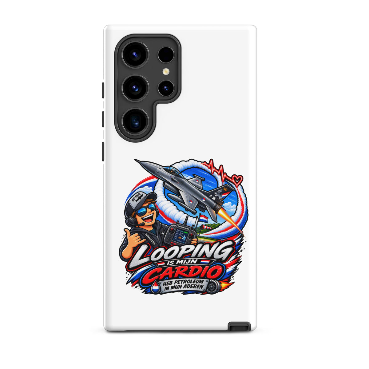 Samsung Galaxy telefoonhoesje met F-16 in looping