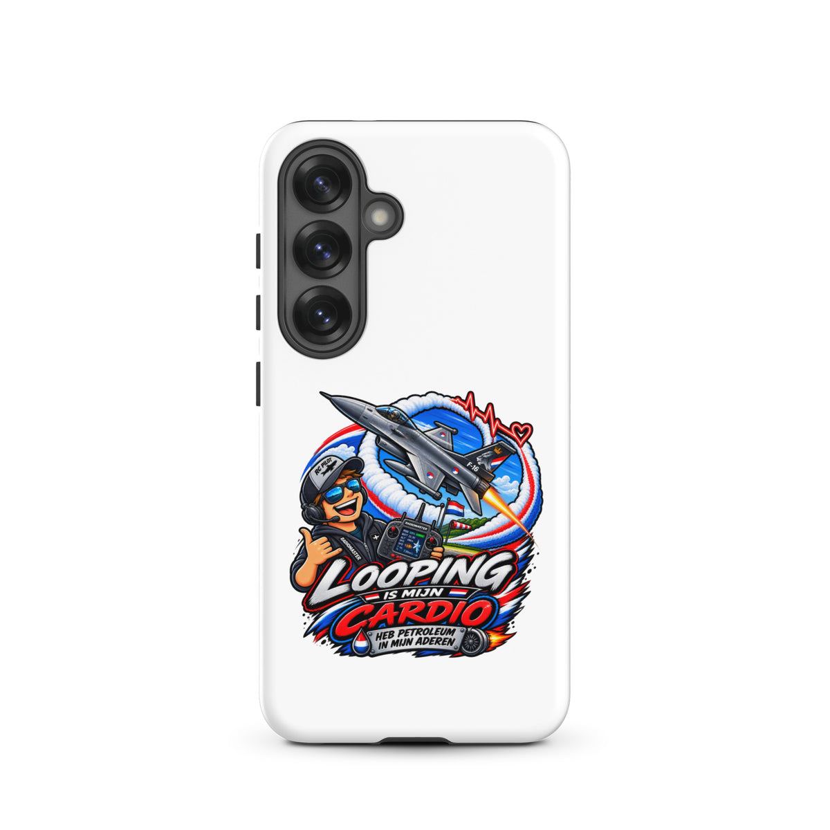 Samsung Galaxy telefoonhoesje met F-16 in looping